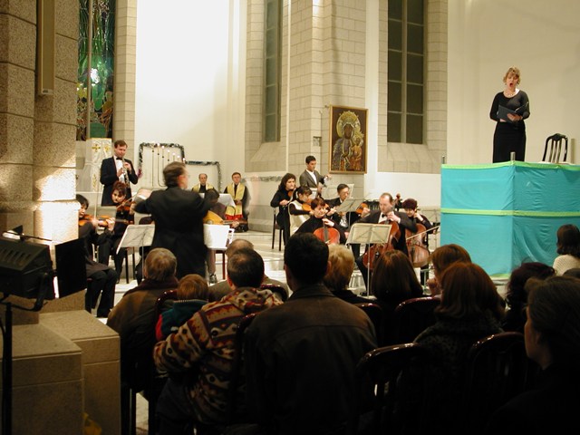 First Performance of Revelatio (vocalise), mezzo-soprano, tenor, flute, 'ud, percussion, string orchestra in Tashkent (2002)